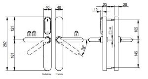 SALTO EM450U00IMB38 XS4 Original Narrow Handleset For 32-47mm Doors